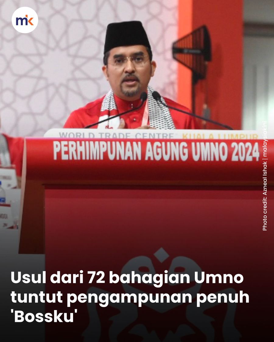 Usul dari 72 bahagian Umno tuntut pengampunan penuh 'Bossku'