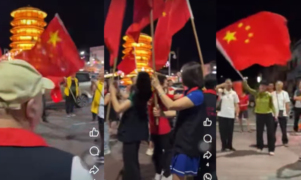 安顺斜塔前挥舞中国旗爆争议，关公文化中心澄清道歉