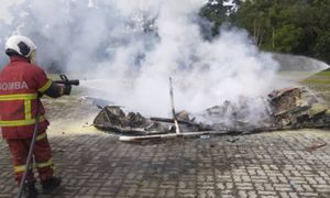 Jurutera maut terkena bilah helikopter terbakar