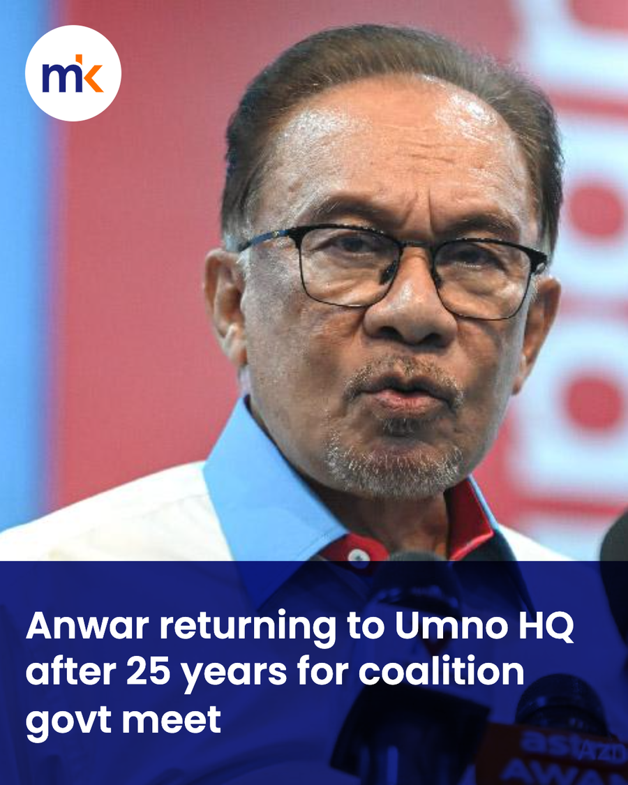 Anwar returning to Umno HQ after 25 years for coalition govt meet
