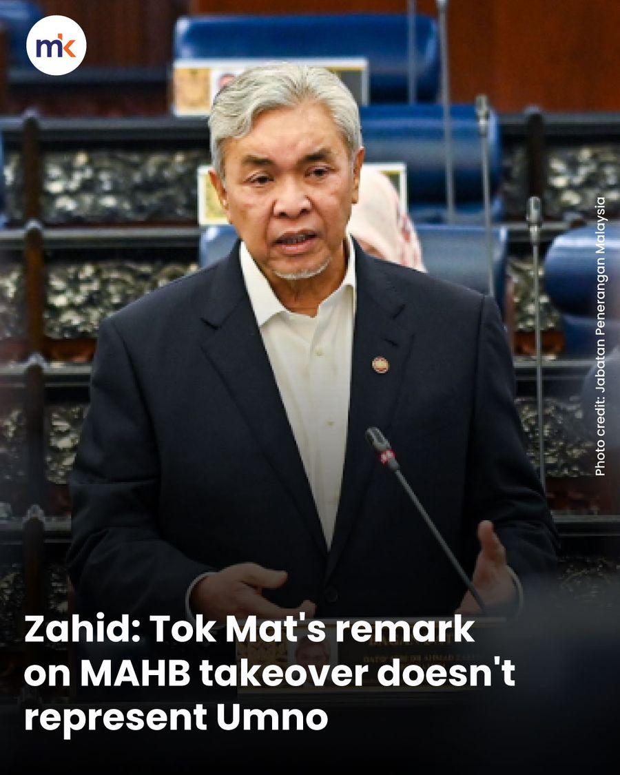 Zahid: Tok Mat's remark on MAHB takeover doesn't represent Umno