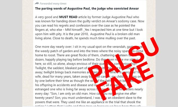 Fact-check: 'Last words of Augustine Paul' is fiction