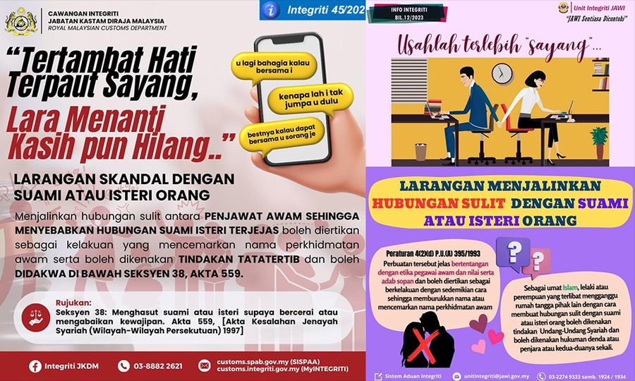 Notis jabatan k'jaan: 'Jangan skandal dengan suami, isteri orang'