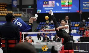 Dilibas Myanmar, Malaysia berputih mata pertahan juara acara regu