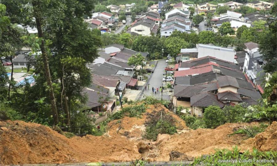 S'gor Fire and Rescue Dept: 20 households evacuated in Taman Melawati landslide