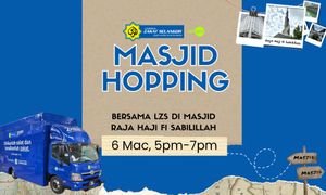 300 botol minuman & kad TNG di Masjid Raja Haji Fi Sabilillah, bersempena Masjid Hopping bersama LZS