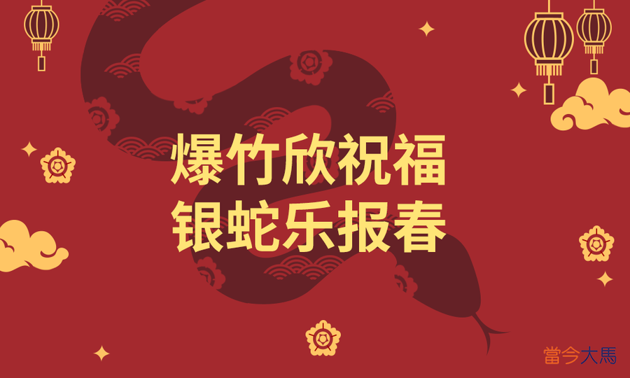 爆竹欣祝福，银蛇乐报春