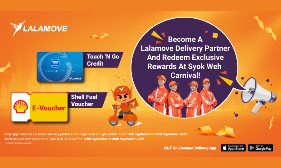 Register as Lalamove delivery partners and redeem exciting rewards at Syok Weh Carnival