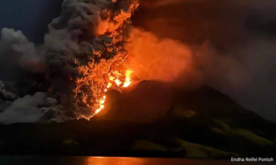 Indonesia issues tsunami warning after more eruptions from Mount Ruang