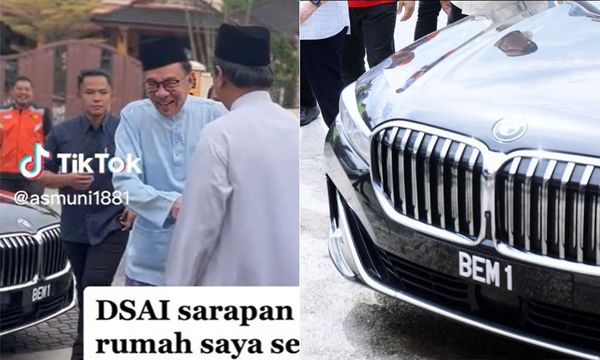 Anwar's borrowed BMW's number plate creates a 'who owns it' buzz