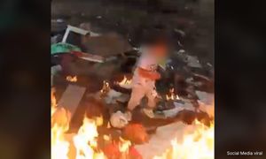 Man who put toddler son amid burning rubbish heap arrested