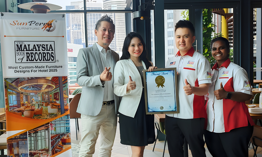 Sunperry Furniture recognised by Malaysia Book of Records for “Most Custom-Made Furniture Designs for Hotels”