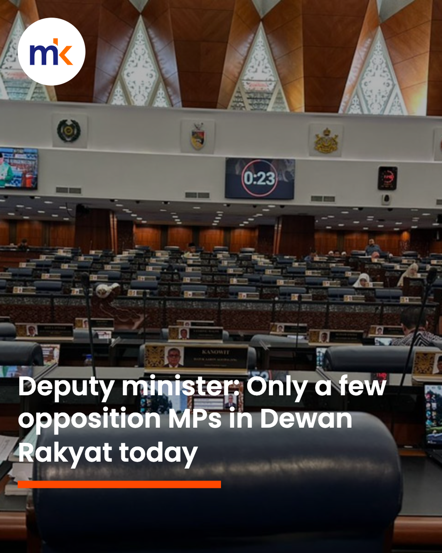 Deputy minister: Only a few opposition MPs in Dewan Rakyat today