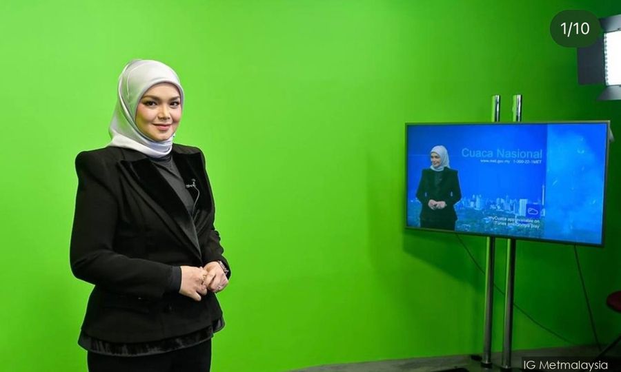 Siti Nurhaliza baca ramalan cuaca di berita RTM malam ini