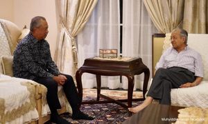 Hatchet buried: Dr M welcomes Muhyiddin to his home