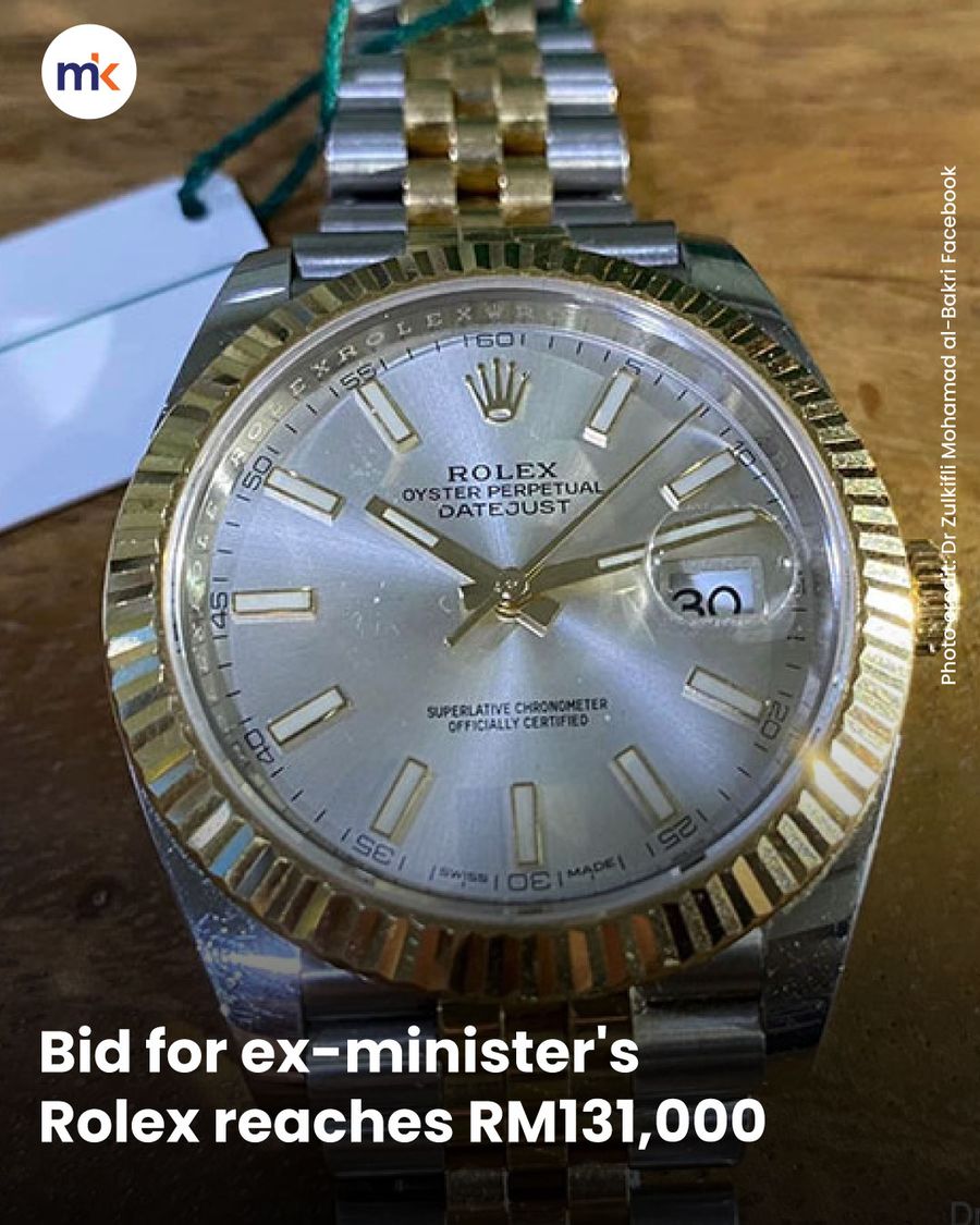 Bid for ex-minister's Rolex reaches RM131,000