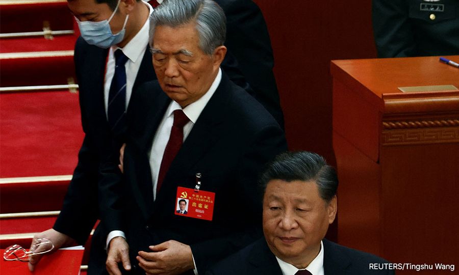 China’s ex-president Hu Jintao escorted out of party congress