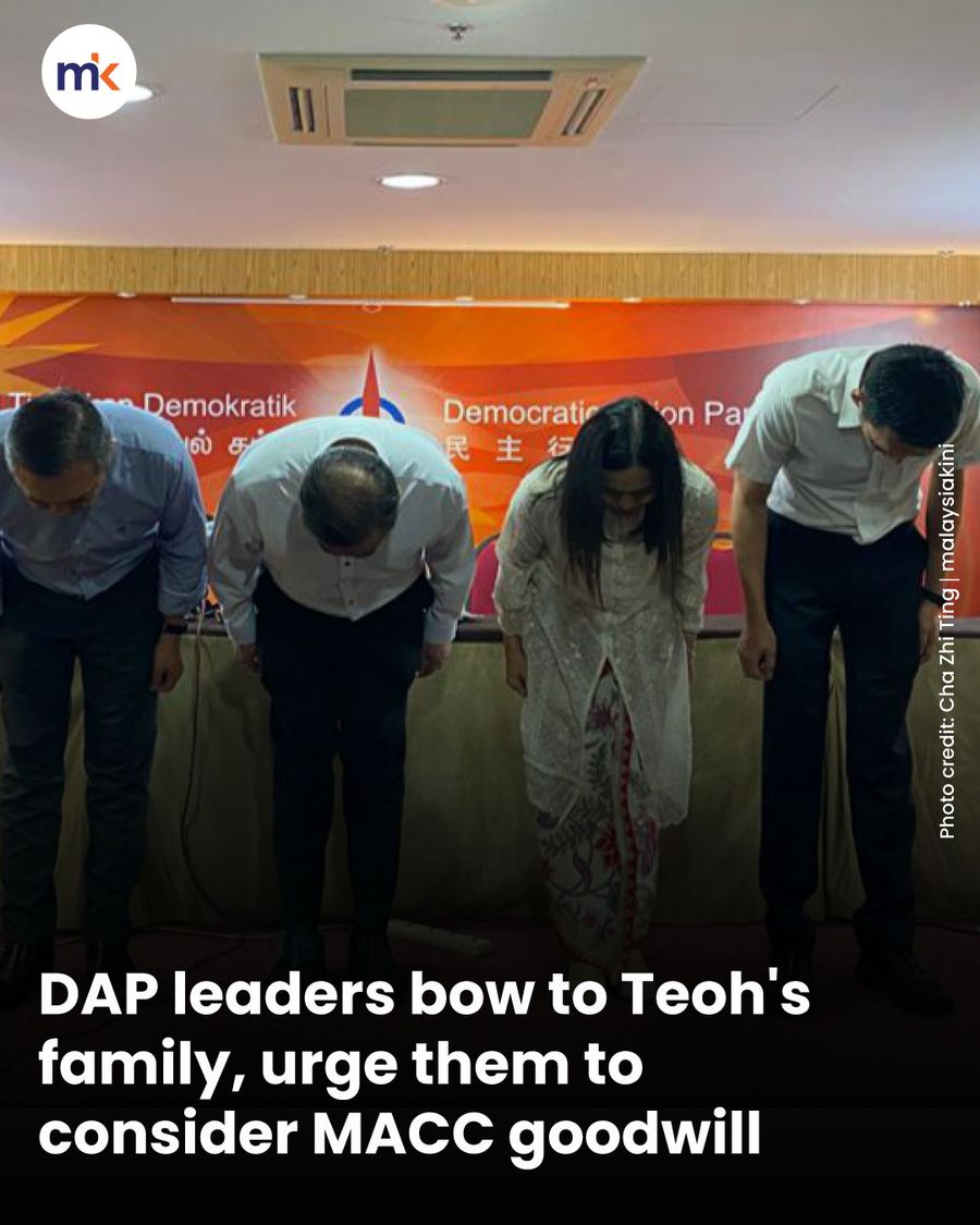 DAP leaders bow to Teoh's family, urge them to consider MACC goodwill