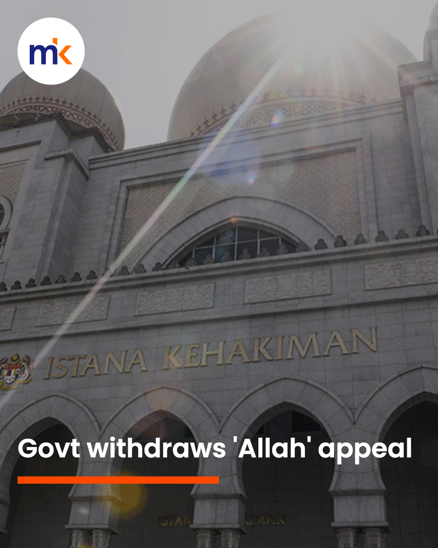 Govt withdraws 'Allah' appeal