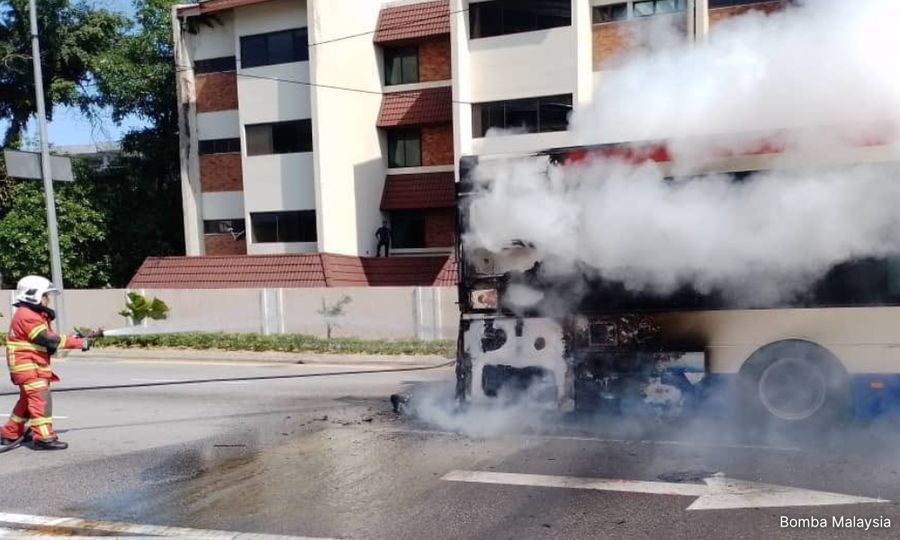 Rapid KL bus catches fire, passengers safe