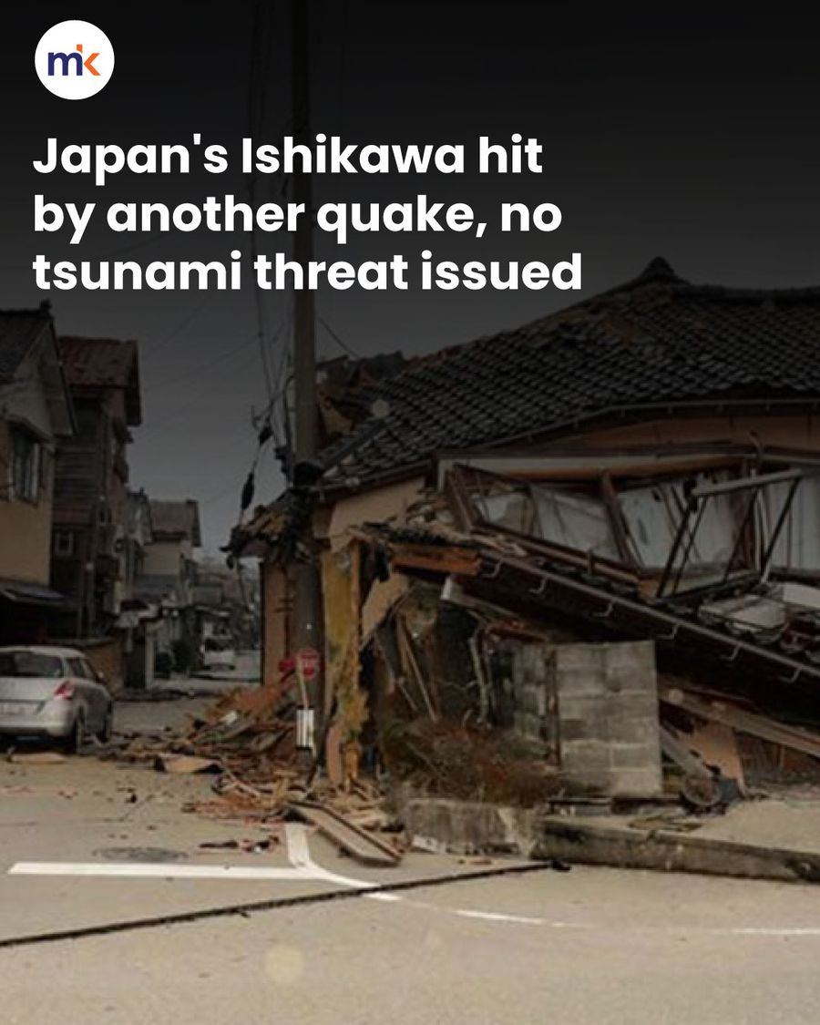 Japan's Ishikawa hit by another quake, no tsunami threat issued