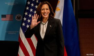 US veep visits Philippine island on edge of contested South China Sea