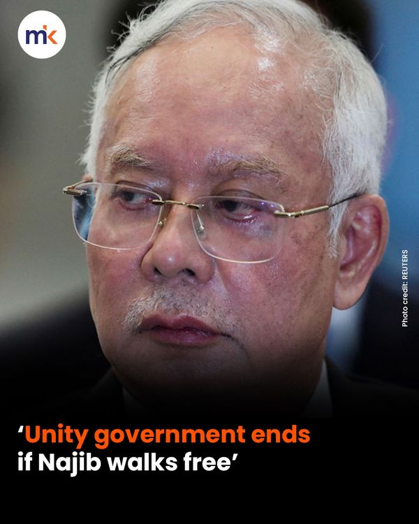‘Unity government ends if Najib walks free’