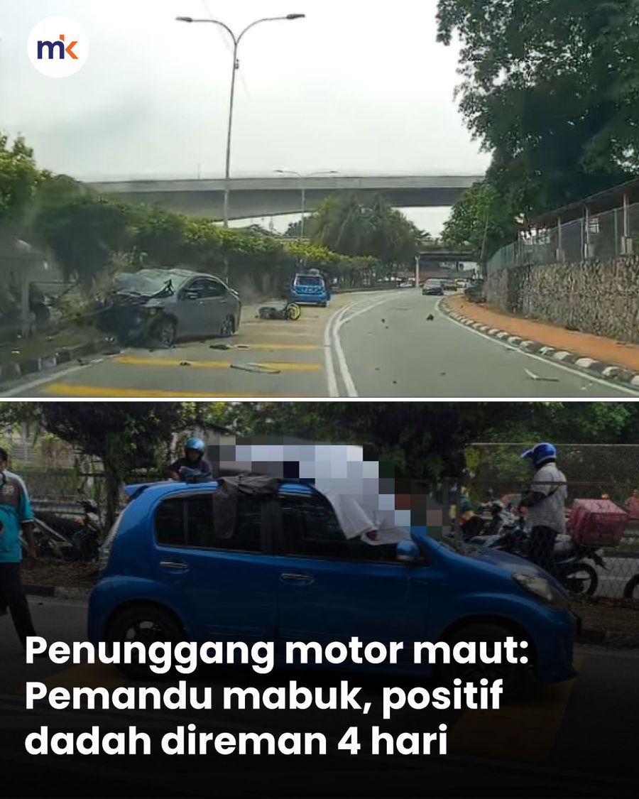Penunggang motor maut: Pemandu mabuk, positif dadah direman 4 hari