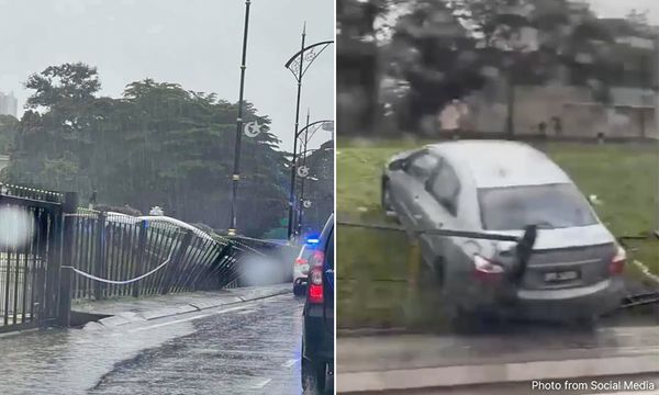 Car skids, crashes into gates of Istana Besar Johor 