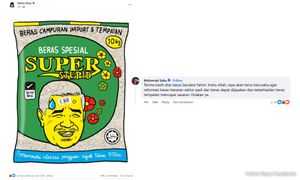 Gambar beras 'Super Stupid - Terima kasih Fahmi, kata Mat Sabu